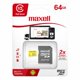 thumbnail image 1 of Tarjeta de Memoria MicroSD 64GB Maxell Clase 10 + Adaptador, 1 of 3
