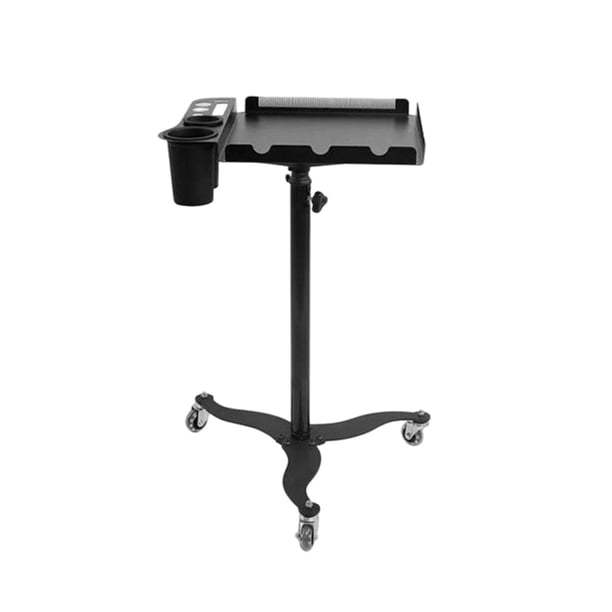 Carro de bandeja de salón rodante con accesorio Caddy Bandeja de servicio de color de cabello de altura ajustable Bandeja de salón con ruedas Carro de