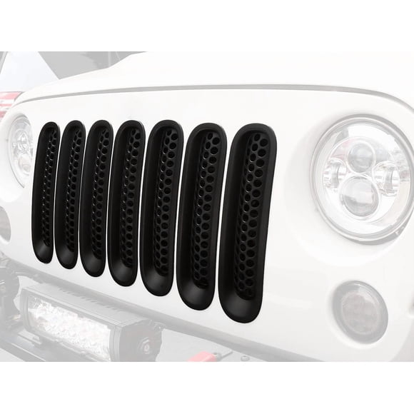 Insertos de parrilla Hooke Road para Jeep Wrangler JK, color negro mate