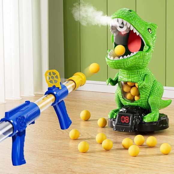 Juego Disparo Dinosaurio NIPLOOOW Blanco Mavil Pistola Espuma