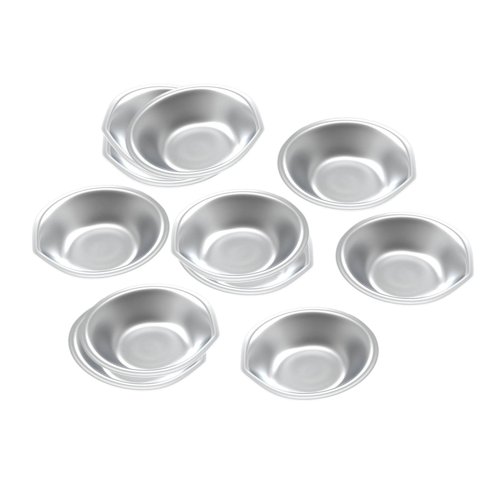 Magideal - 12 Piezas De Sombra De Ojos De Acero Inoxidable Artista De Bandeja De Pintura Redonda De Pintura De Bandeja De Pintura De Pintura De Pintura Para El H