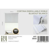 Genérico - Cortina Enrrollable Doble Blackout Blanco Jaspeada 140X200Cm Iii Musas