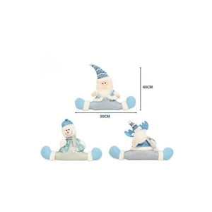 Casa Pagoda - Muñeco Navideño Patas Largas 40Cm Celeste Navidad