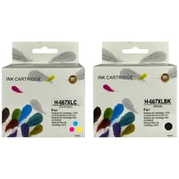 Genérico - Pack 2 Cartuchos Alt 667Xl Negro Y Tricolor Para Hp