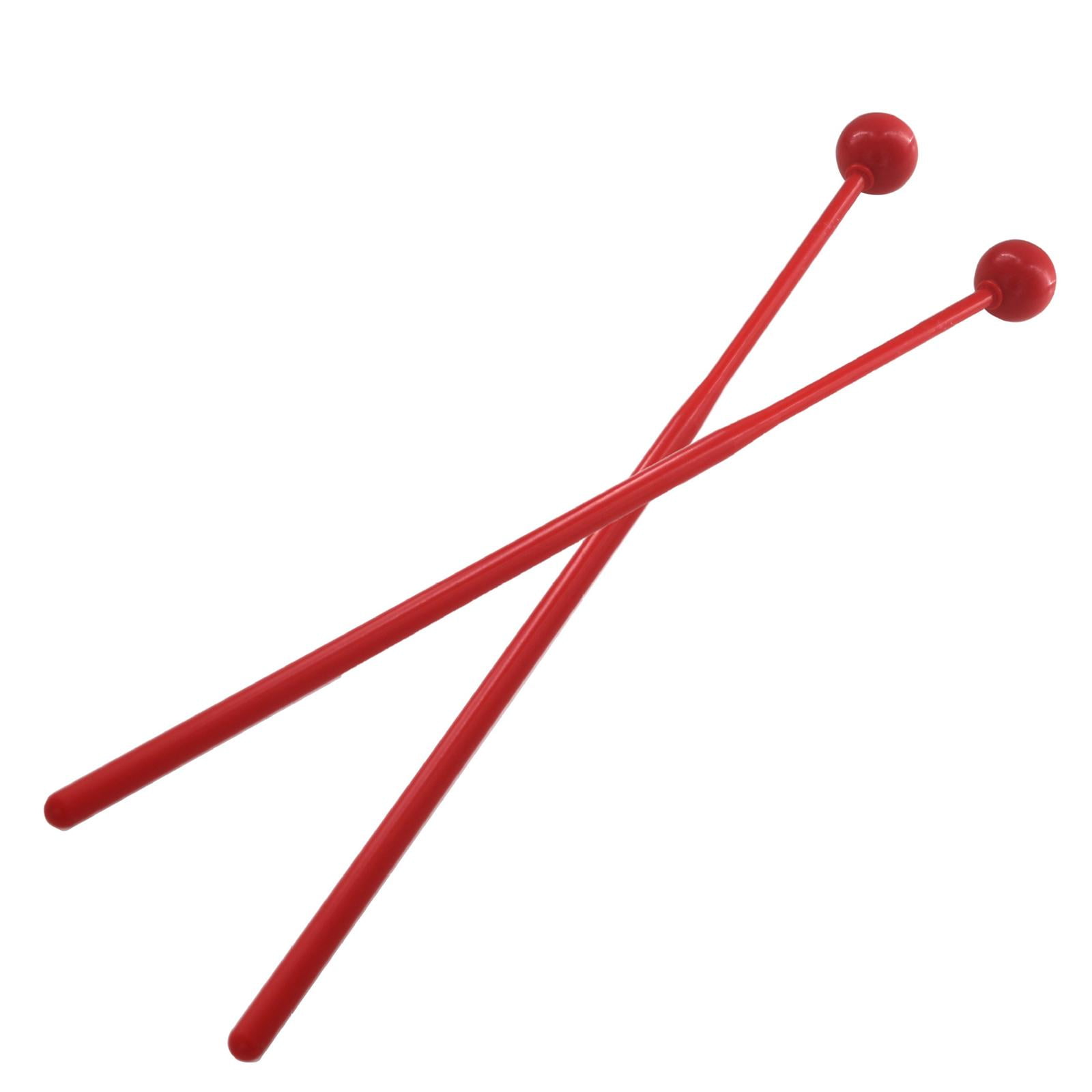 Magideal - 2 Piezas De Percusión De Tambor, Instrumentos De Percusión De 11,8 Pulgadas De Longitud, Mazo De Campana Para Xilófono, Tambores Para Niños, Campanas, Rojo