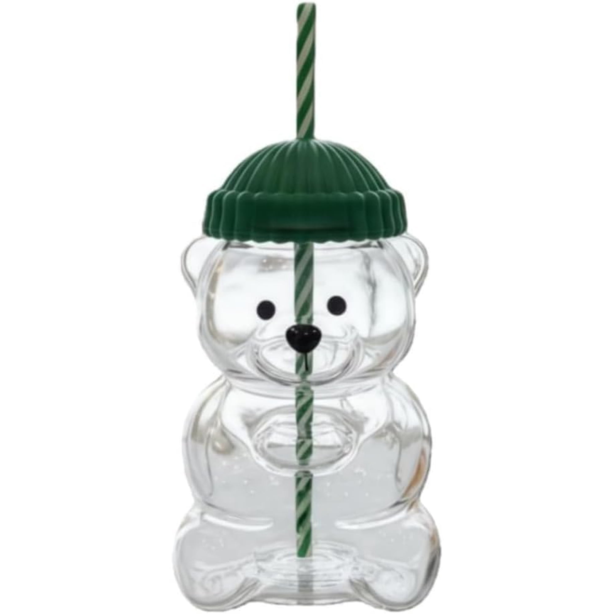 Generic - Vaso De Vidrio Con Forma De Oso De 600 Ml, Vaso Reutilizable Con Tapa Y Pajita