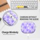 thumbnail image 5 of Funda para AirPod Pro 3 KLJFHWJI con diseño de patas de perro morado y llavero, 5 of 6