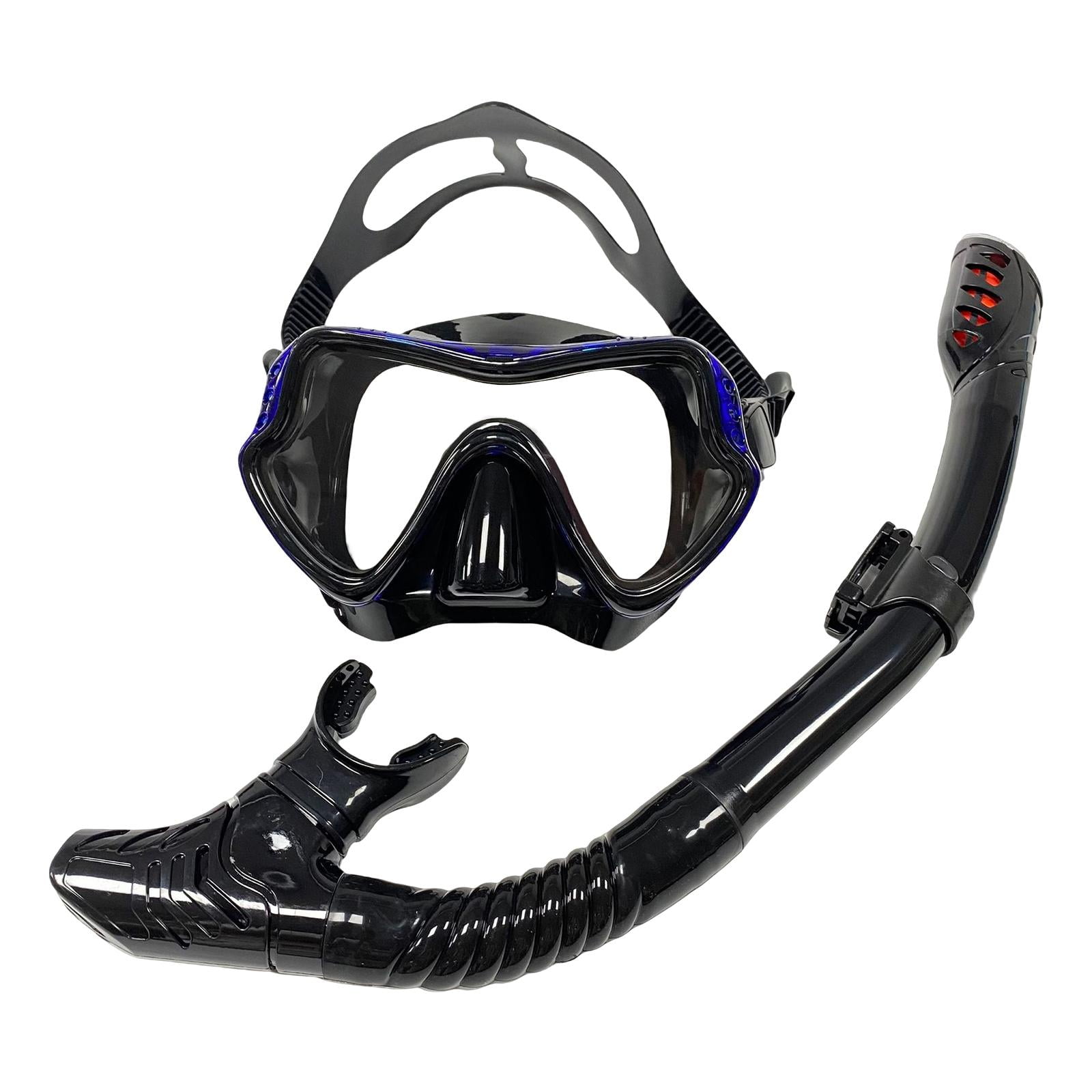 Ioensy - Máscara Snorkel Set Máscara De Buceo Gafas De Natación Buceador Entrenamiento Buceo Negro Azul