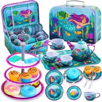 Set Para Fiesta De Té Joyin, Tetera De Hojalata Con Diseño De Sirena Con Postre 35