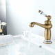 thumbnail image 2 of Grifo de baño retro, grifo de lavabo con manija de cerámica, mezclador monomando, grifo de baño de agua fría y caliente, latón, 2 of 5