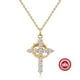 thumbnail image 1 of Collar HESHPAWS S925 Sterling Silver Cross Rotating Crown Plata, 1 of 3