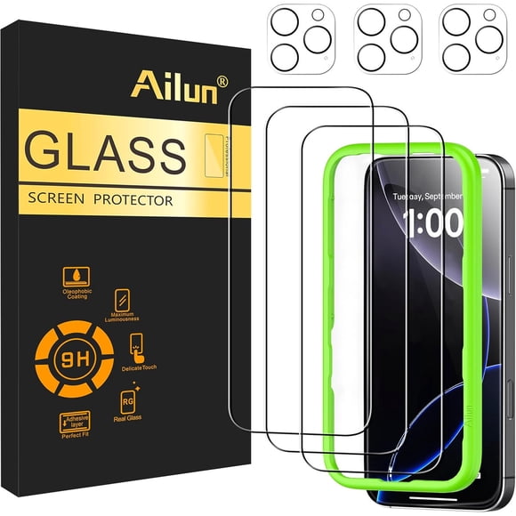 Protector Pantalla Ailun iPhone 16 Pro 6.3 3 Unidades Vidrio