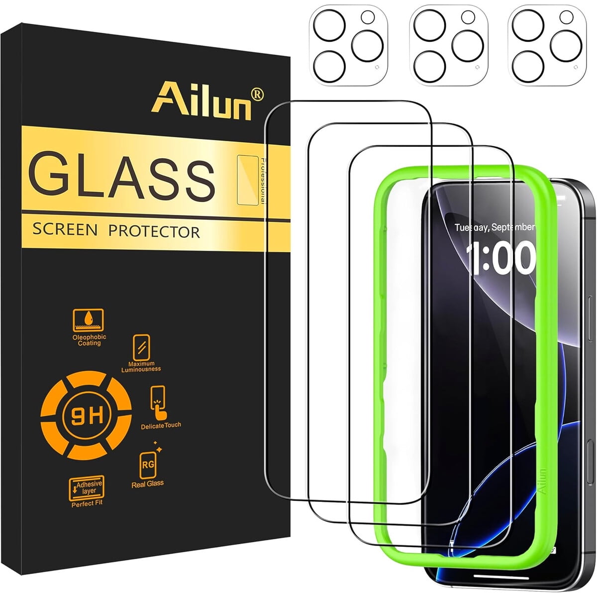 Protector Pantalla Ailun Iphone 16 Pro 6.3 3 Unidades Vidrio