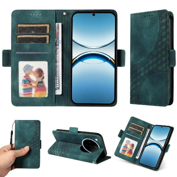 Carcasa FOXDOCK OPPO Find X8 Pro de cuero PU, diseño acolchado clásico, protección contra caídas y rayones