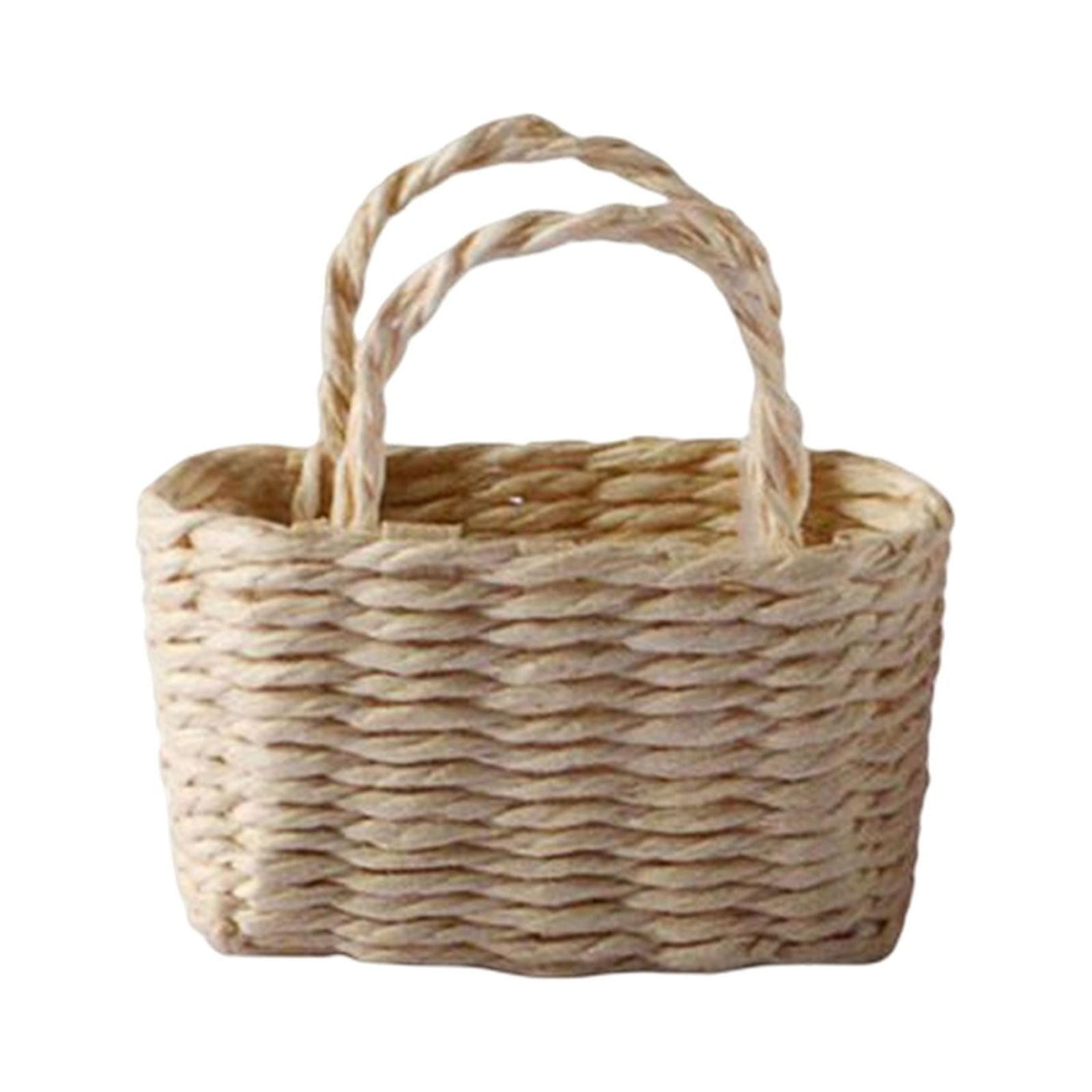 Magideal - Mini Cesta De Almacenamiento Para Casa De Muñecas, Accesorios, Modelo De Cesta De Comida, Decoración De Juguetes 1/6 1/12, Decoración De Casa De Muñec , Rectángulo