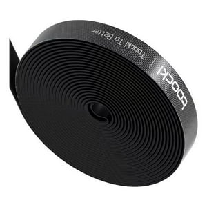 Toocki - Cinta Velcro Organizador De Cables Rollo De 5M Color Negro