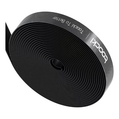 Toocki - Cinta Velcro Organizador De Cables Rollo De 3m Color Negro