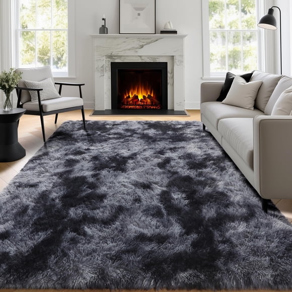 Alfombra PAGISOFE Abstract Shaggy 120 cm x 180 cm, gris oscuro