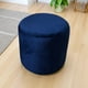 thumbnail image 3 of Pouf Redondo Felpa Azul Marino, 3 of 3