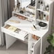 thumbnail image 2 of Vanity Desk with Mirror & Light, Large Drawer Three Level Storage Dresser, 3 Lighting Modes Adjustable Brightness, Bedroom Dressing Table(white), 2 of 3