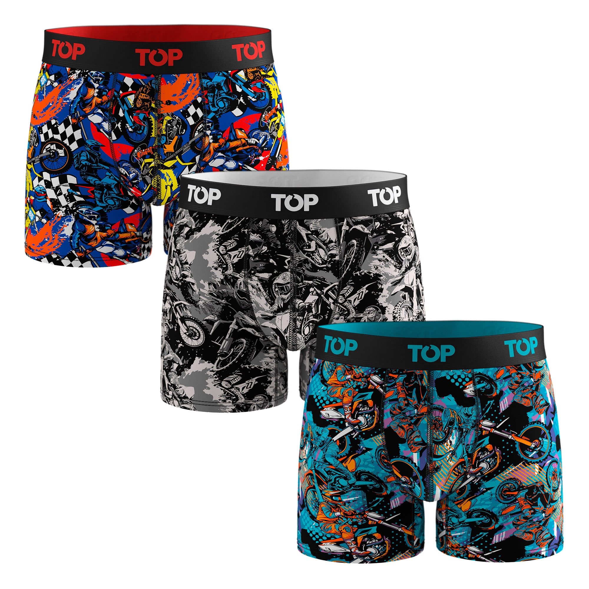 Bóxer Medio Algodón Pack 3 Motores C2 Top