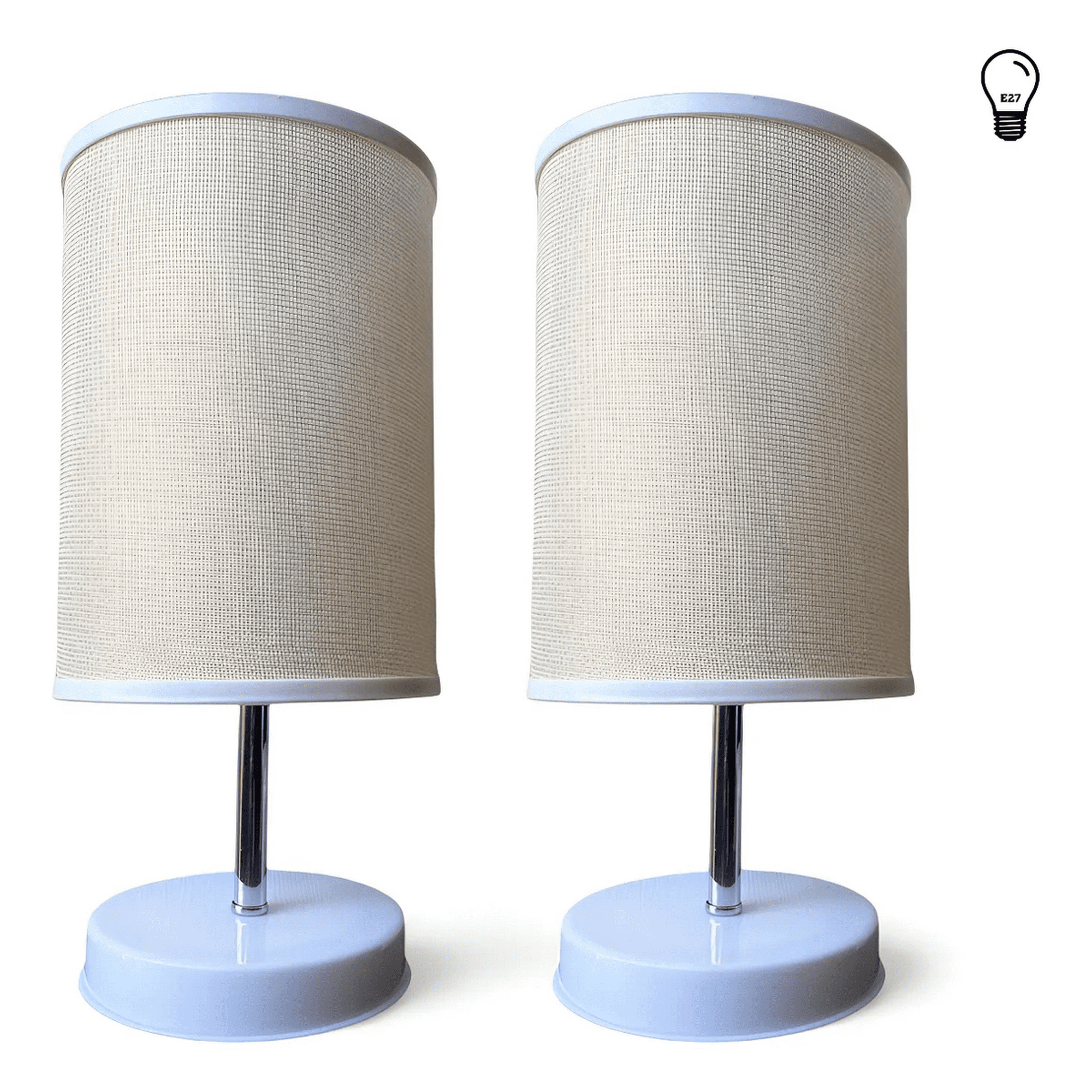 Genérica - Lámpara Velador Mesa Decoración Dormitorio Escritorio Living Minimalista Interior Pack De 2 E27