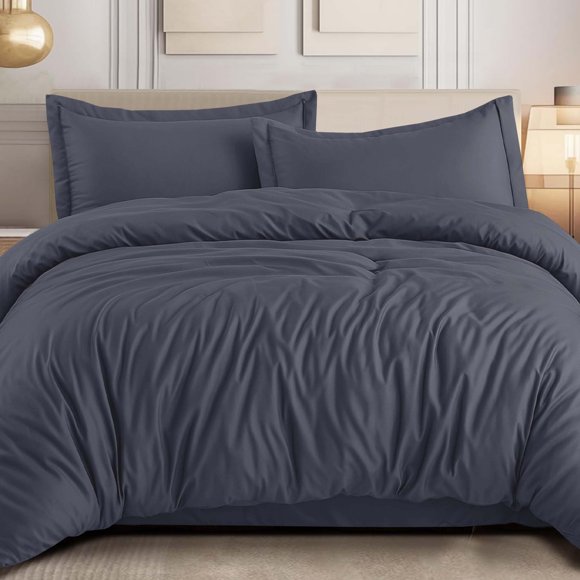 Juego de Cubierta de Edredón MOONLIGHT 20015 Queen 228 cm Gris con Botones
