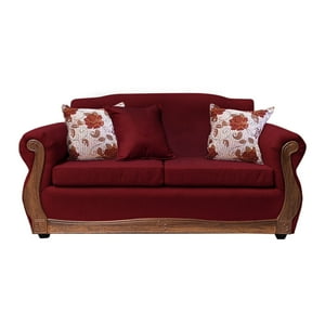 América Decora - Sofá Con Resorte Estructural Grand Santi Chenille 3 Personas Rojo X