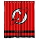 thumbnail image 1 of Cortina de ducha de los Jersey Devils, juego de cortina de baño con ganchos, tamaño 60 x 72 pulgadas, 1 of 3