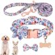 thumbnail image 1 of Set de Collar y Correa para Perro HMTRADE Floral Ajustable M Azul, 1 of 6