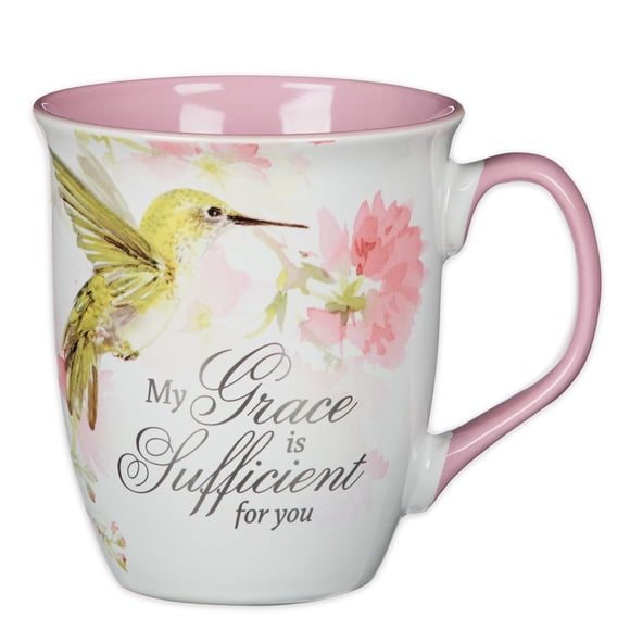 Taza de café Christian Art Gifts 414 ml con colibrí floral