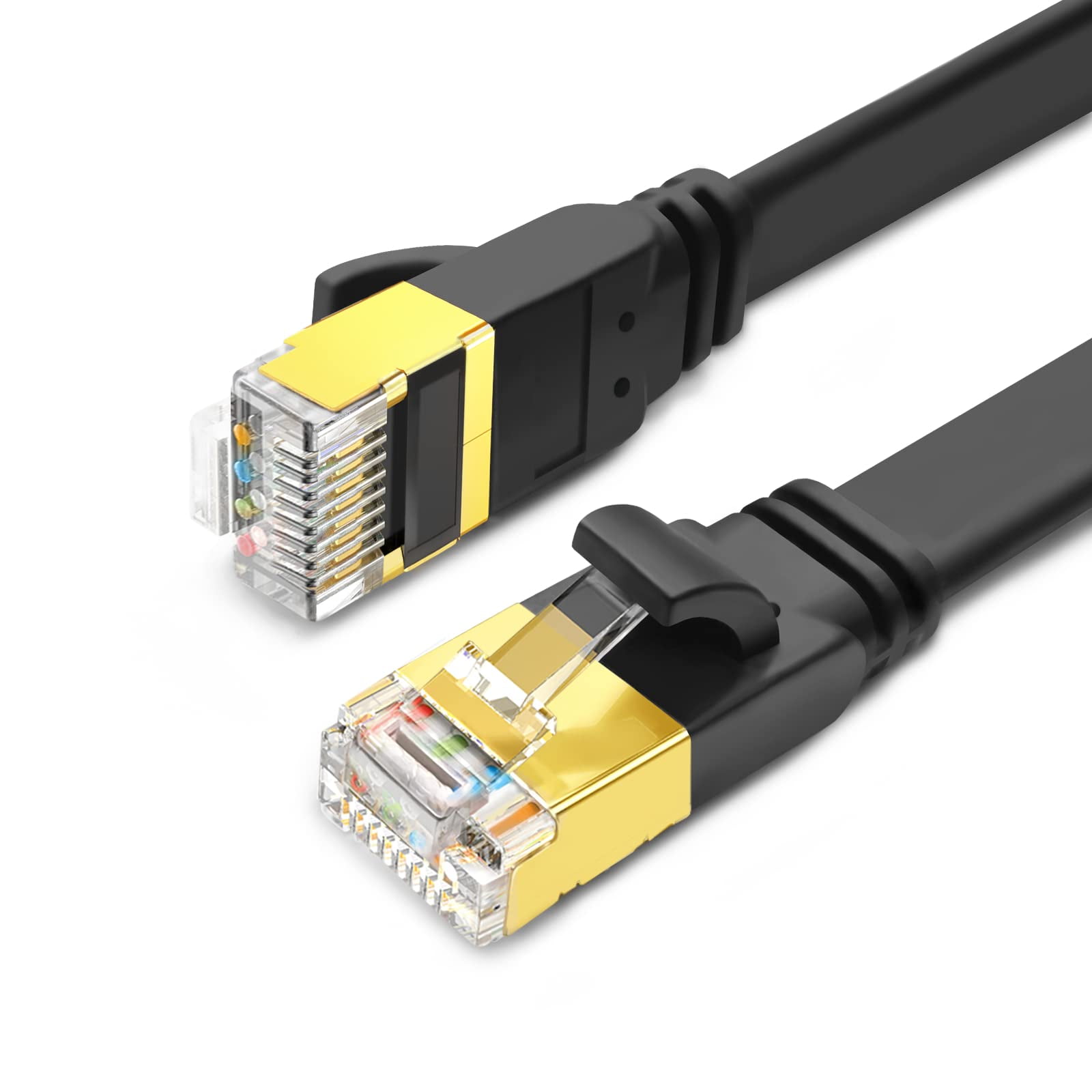 Cable Ethernet Yauhody Cat8 De 15 Pies/5 M De Alta Velocidad, 40 Gbps, Negro
