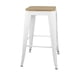 thumbnail image 5 of Pack 4 Taburetes Pisos Metal Tolix asiento madera Comedor Bar LF5-03W 66cm - Blanco, 5 of 5