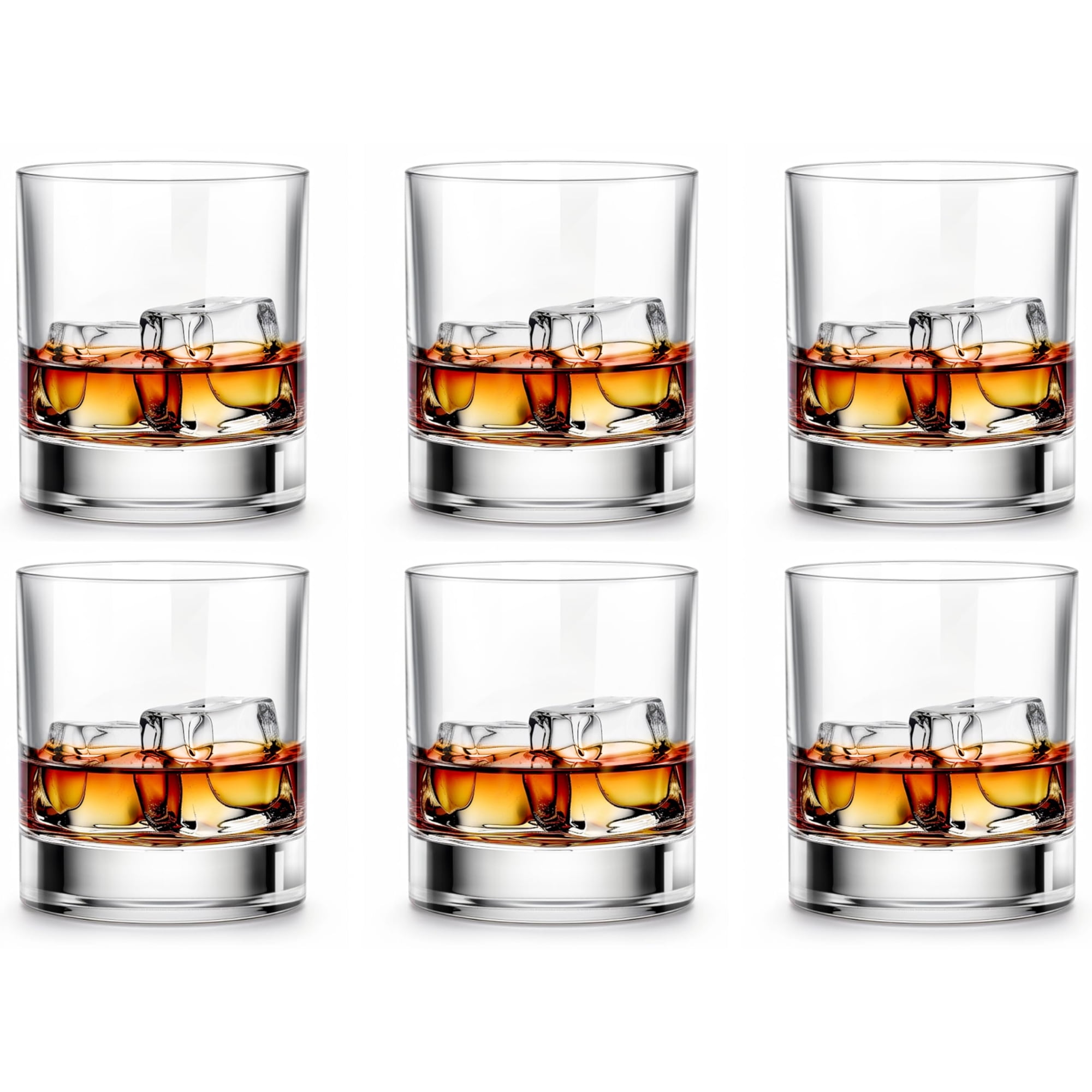 Luxu - Juego De 6 Vasos Para Whisky De 325 Ml Cristal Transparente Para Scotch