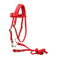 Ioensy - Brida De Caballo Con Rienda Ajustable Cuerda Principal De Caballo Equipo Ecuestre S Rojo