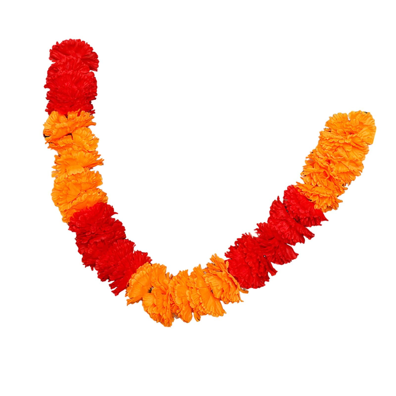 Bothyi - Guirnalda De Caléndula Para Decoración De Halloween, Flores Artificiales De Caléndula Para Puerta De Diwali, Color Rojo Y Naranja