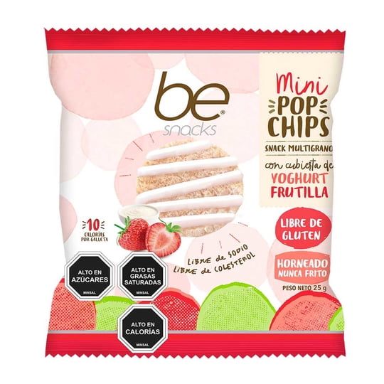 Mini Pop Chips Yoghurt Frutilla 25 g Be Snack
