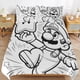 thumbnail image 1 of Super Mario 3-Piece Comforter Set for Bedroom Super Mario Bedding Set for Kids Adults Soft Microfiber Duvet Cover Set with Zipper Closure, 1 of 5