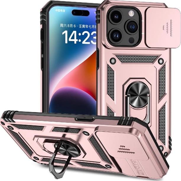 Estuche GANGXUN para iPhone 15 Pro, soporte giratorio 360°, estilo mecánico y magnético