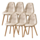 thumbnail image 1 of Pack 6 Sillas Capitonnes Vintage Beige, 1 of 5