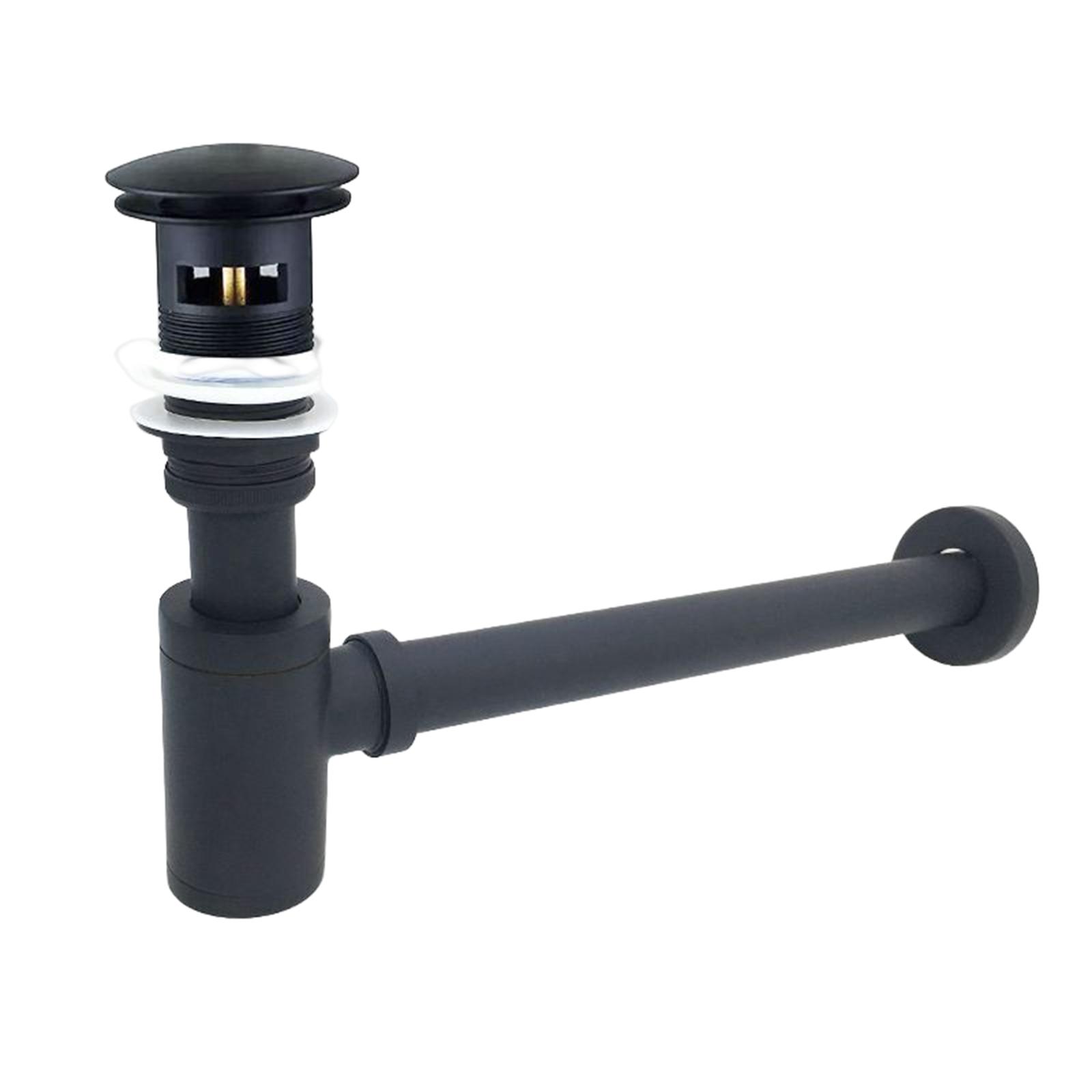 Magideal - Lavabo De Latón Para Baño, Para , Drenaje Antibloqueo, Sin Fugas Para Cocina , Negro