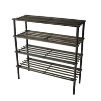 Genérico - Zapatero Organizador De Madera Con 4 Niveles Café Oscuro