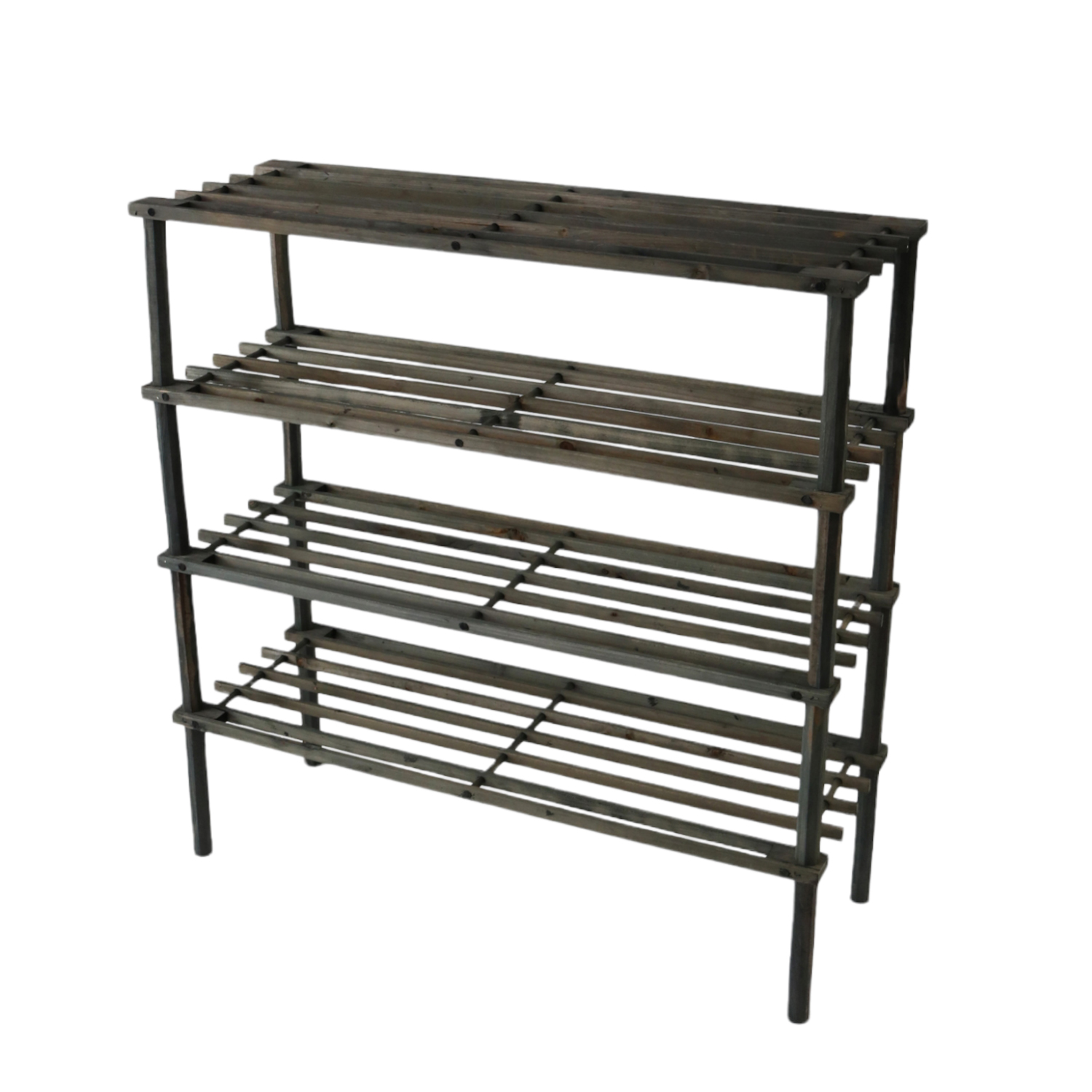 Genérico - Zapatero Organizador De Madera Con 4 Niveles Café Oscuro