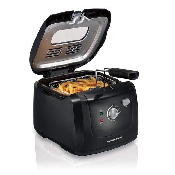 Freidora eléctrica Hamilton Beach Cool Touch 2L 1500W negra