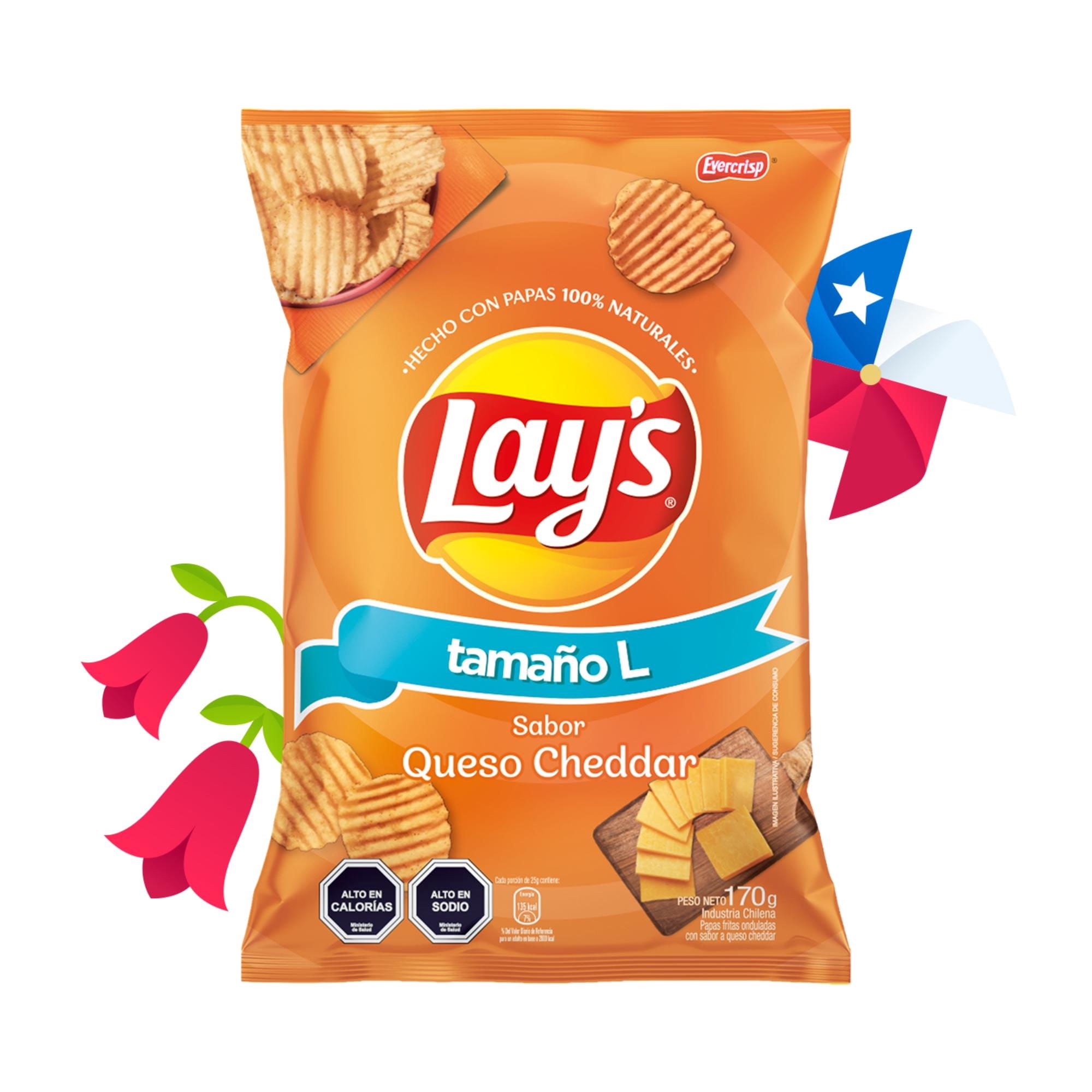 Papas Fritas lay's corte americano sabor cheddar, 180 g