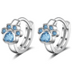 thumbnail image 1 of Aros Huellita de Perrito Circón Celeste en Plata 925, 1 of 2