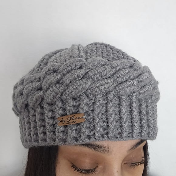 Boina Patagonica a Crochet Gris
