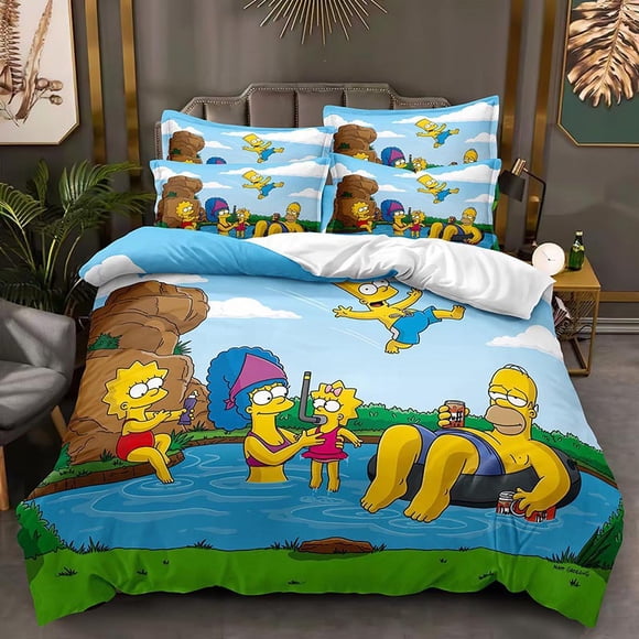 Simpson _ s Simpons Bedding Set Sheet Set for Kids Adults,All Season Lightweight
