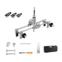 Magideal - Abridor De Agujeros Para Cerradura De Puerta, Herramienta De Plantilla Práctica Para Carpintería, Puertas De Madera, Muebles Con 3 Cabezales Con 3 Cabezas