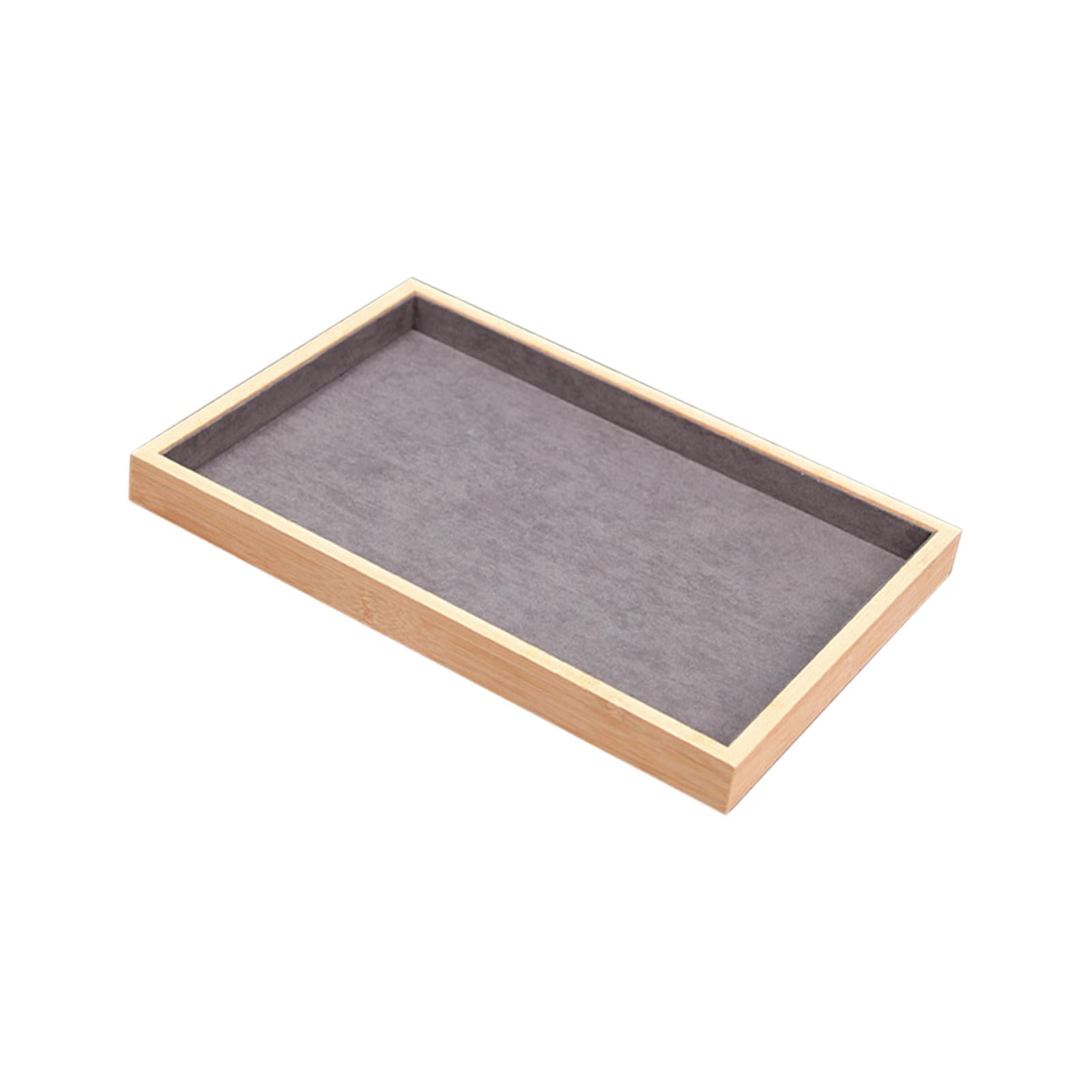 Magideal - Vitrina De Joyería Bandeja De Cajón Vitrina Resistente De Madera Soporte De Joyería Dimensión Práctica 35 Cm X 24 Cm X 3 Cm Superficie Lisa Elegante A Estilo A
